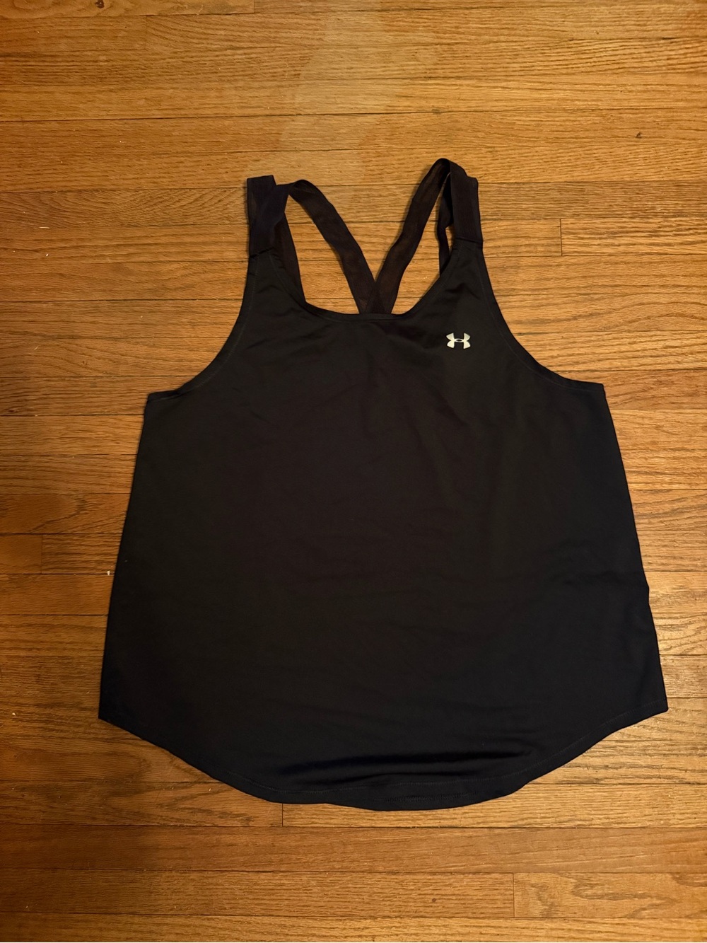 Under Armour Black Racerback Training Tank with Logo - Size Medium